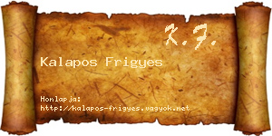 Kalapos Frigyes névjegykártya