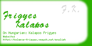 frigyes kalapos business card